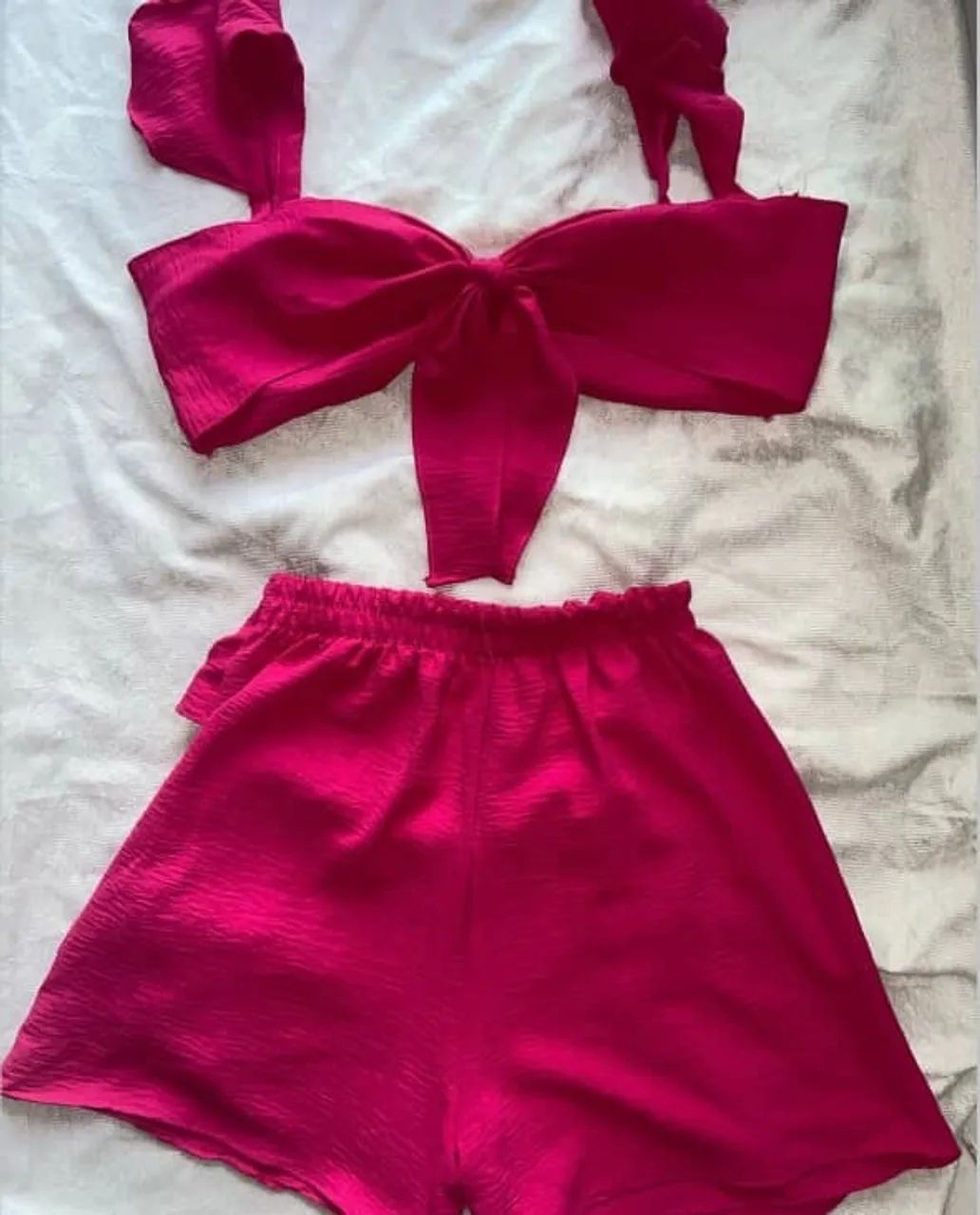 Conjunto Short e Cropped - Rosa - Foto 2