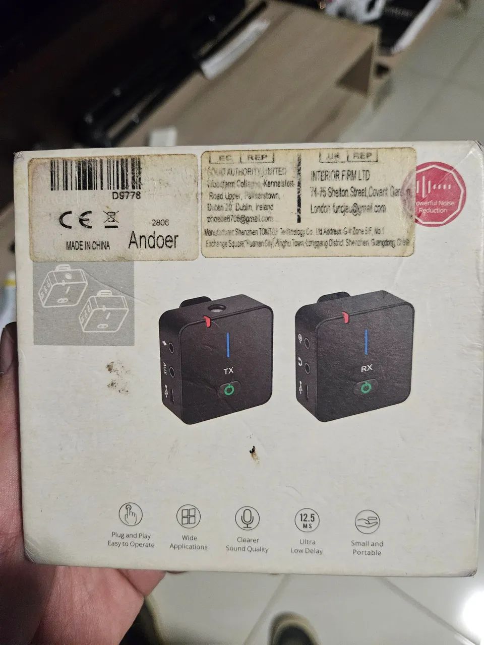 Microfone Sem Fio Andoer MX5 - 2.4G (TX + RX)