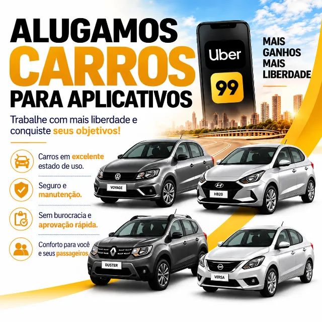 Aluguel de Carro para Motorista App Uber/99