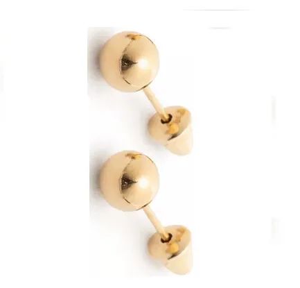 Brincos Bola 4 mm Ouro 18 Kilates