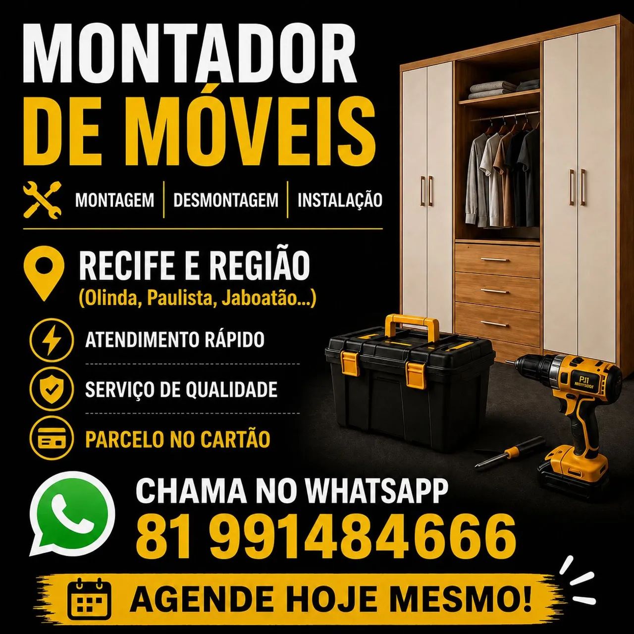 Montador de móveis - Região Metropolitana 