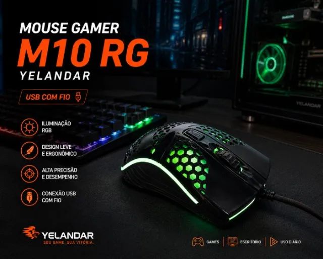 Mouse Gamer USb com fio M10 RG  - Foto 2