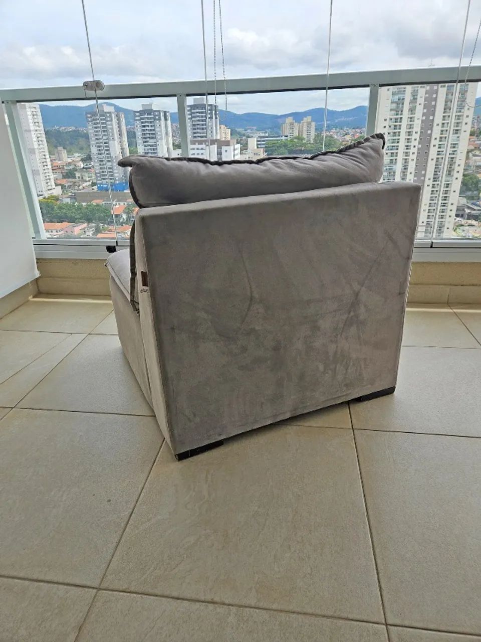 Sofá Modular Central 85cm Zen Cabecasa Madeiramadeira Cinza - Foto 2