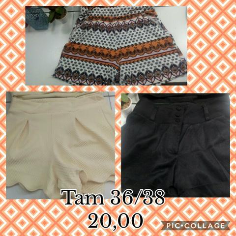 Shorts semi novos 20,00 cada ou 3 por 50