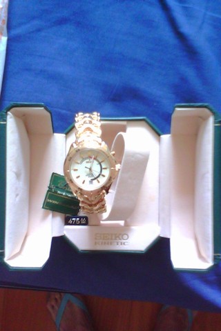 Relógio Masculino Seiko Kinetic Windward Mostrador Branco 