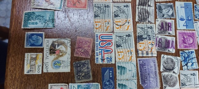 Coleção 154 selos antigos estrangeiros  - Foto 4