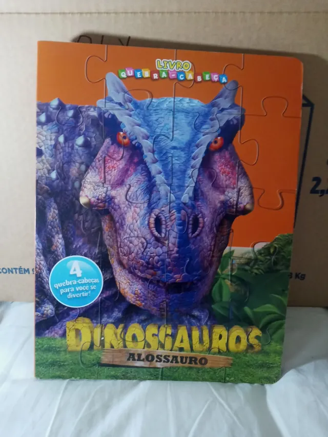 Dinossauro Alaossauro p/ montar, Quebra-Cabeça 3D, 48 peças, Brinquedo e  decoração MDF