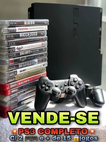 Playstation 3 Ps3 Play Usado Slim Com 40 Jogos + 2 Controles