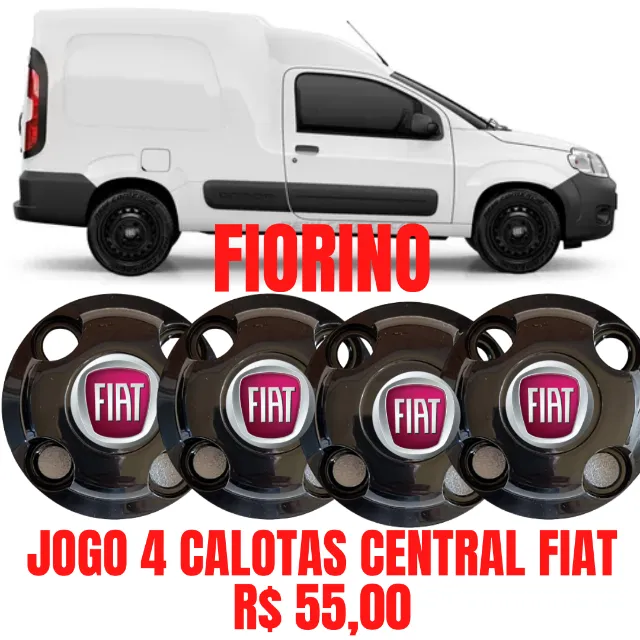 Jogo 4 Calota Esportiva Preto/Vermelho Aro 15 Fiat Novo Uno Vivace