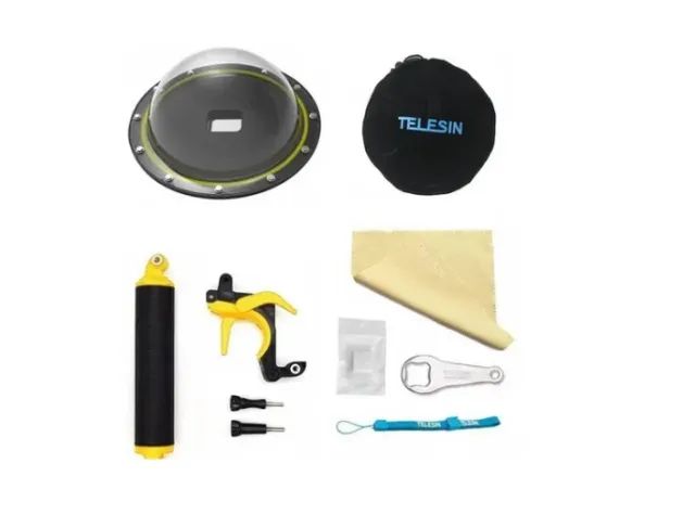 Dome Telesim 6 Pol p/ Gopro Hero 5/6/7 Bastão Flutuante Gatilho Disparador. Novo - Foto 4