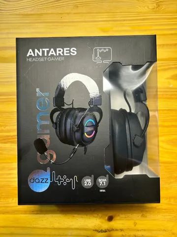 Fone De Ouvido Headset Gamer RGB Antares Scorpion Dazz Cor Preto - Foto 5