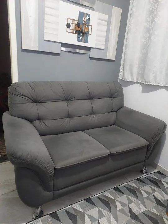 Sofá de 2 Lugares Cinza