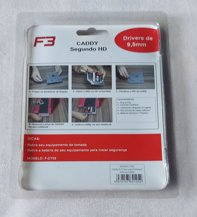 Adaptador HD/SSD 2,5" Caddy 9,5 mm - Foto 2