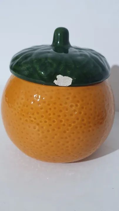 Porta temperos em cerâmica com formato de laranja - Foto 2