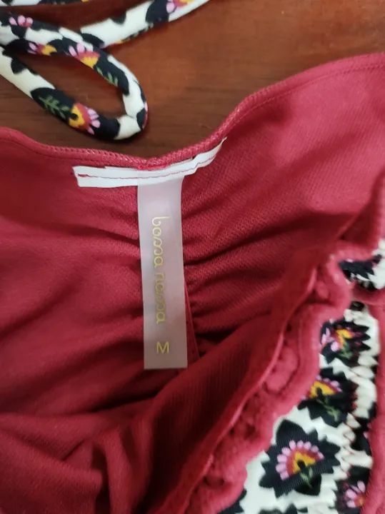 Conjunto de biquíni preto e vermelho com bojo  - Foto 4