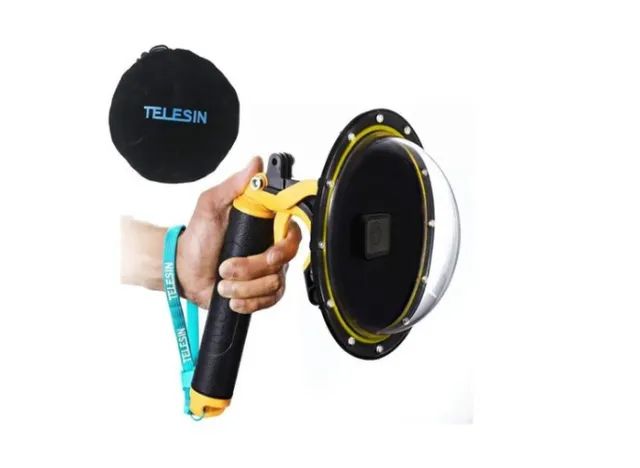 Dome Telesim 6 Pol p/ Gopro Hero 5/6/7 Bastão Flutuante Gatilho Disparador. Novo