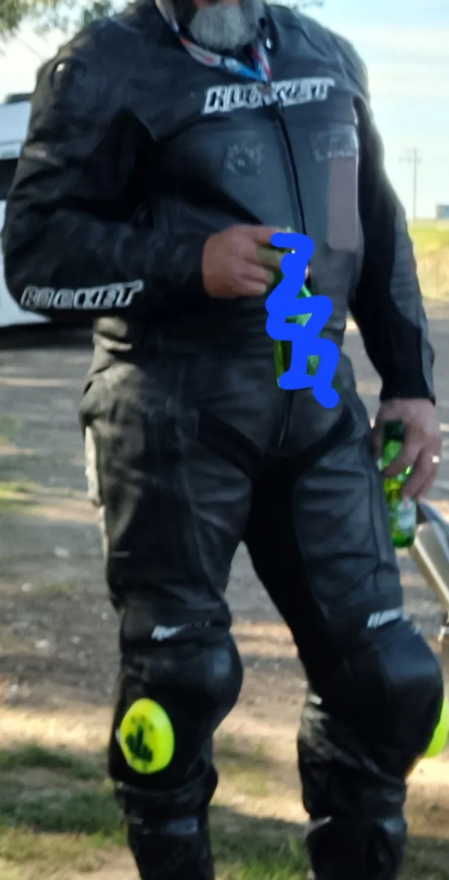 Macacão de couro para motocicleta-duas peças 