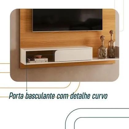 Painel para TV até 55 Polegadas Suspenso 1.36 Evo Cinamomo / Off White Hb<br><br> - Foto 4