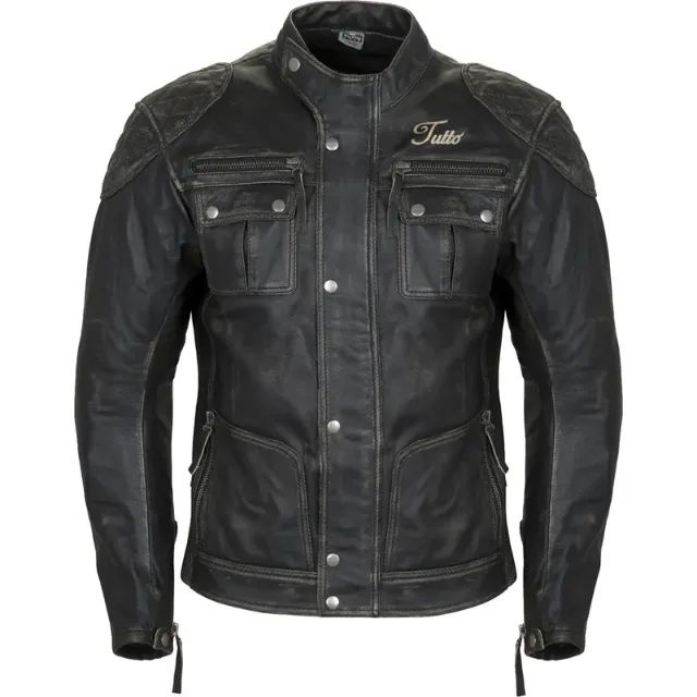 Jaqueta Retro Motociclista Tutto Moto Custom Men Couro Peças