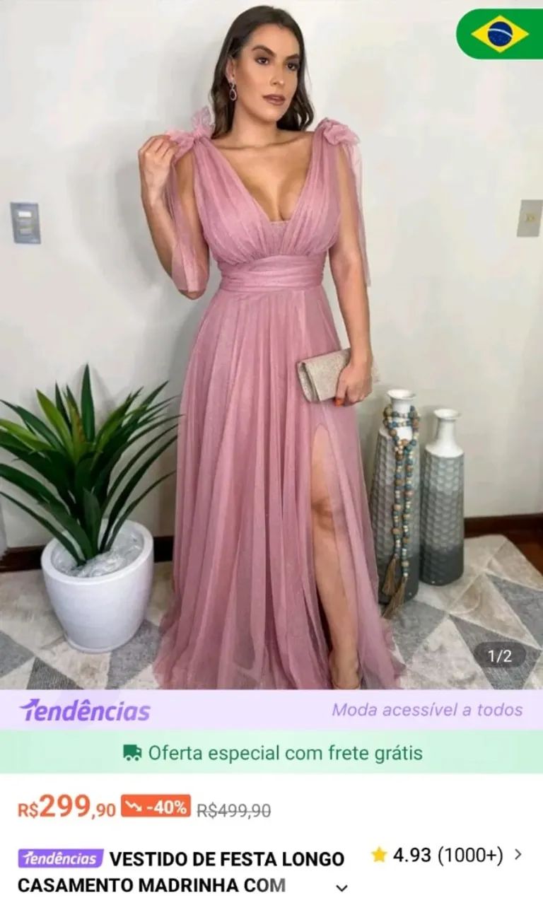 Vestido Madrinha de casamento Rosa - Foto 4