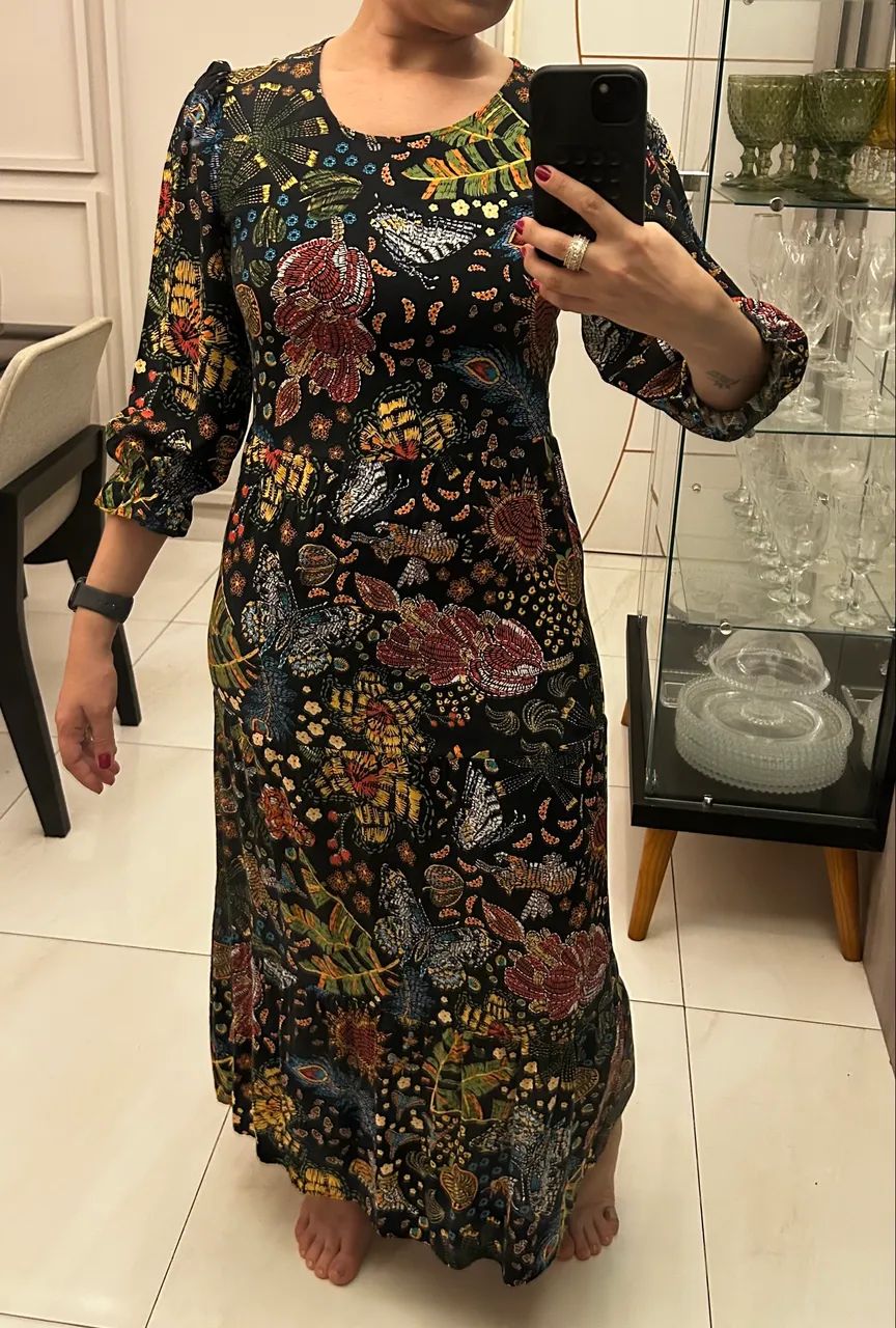 Vestido longo estampado floral - Foto 3