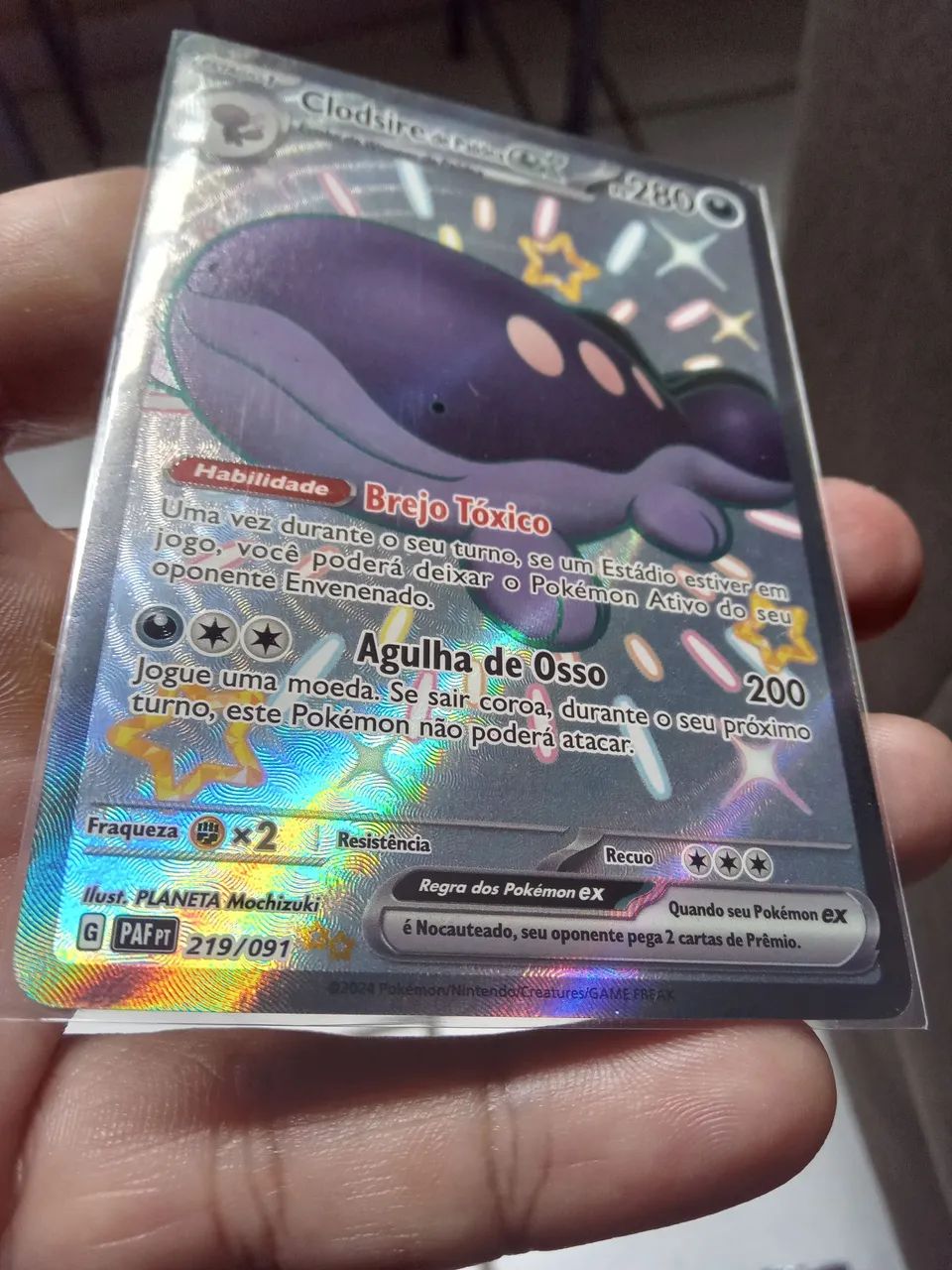 Carta Pokémon tcg Clodsire de Paldea Shiny EX 219/091  - Foto 3