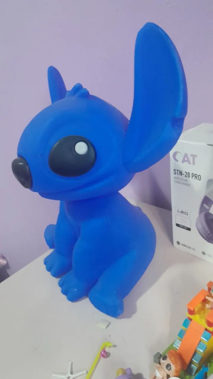 Luminária Abajur de mesa Stitch 3D infantil - Foto 2