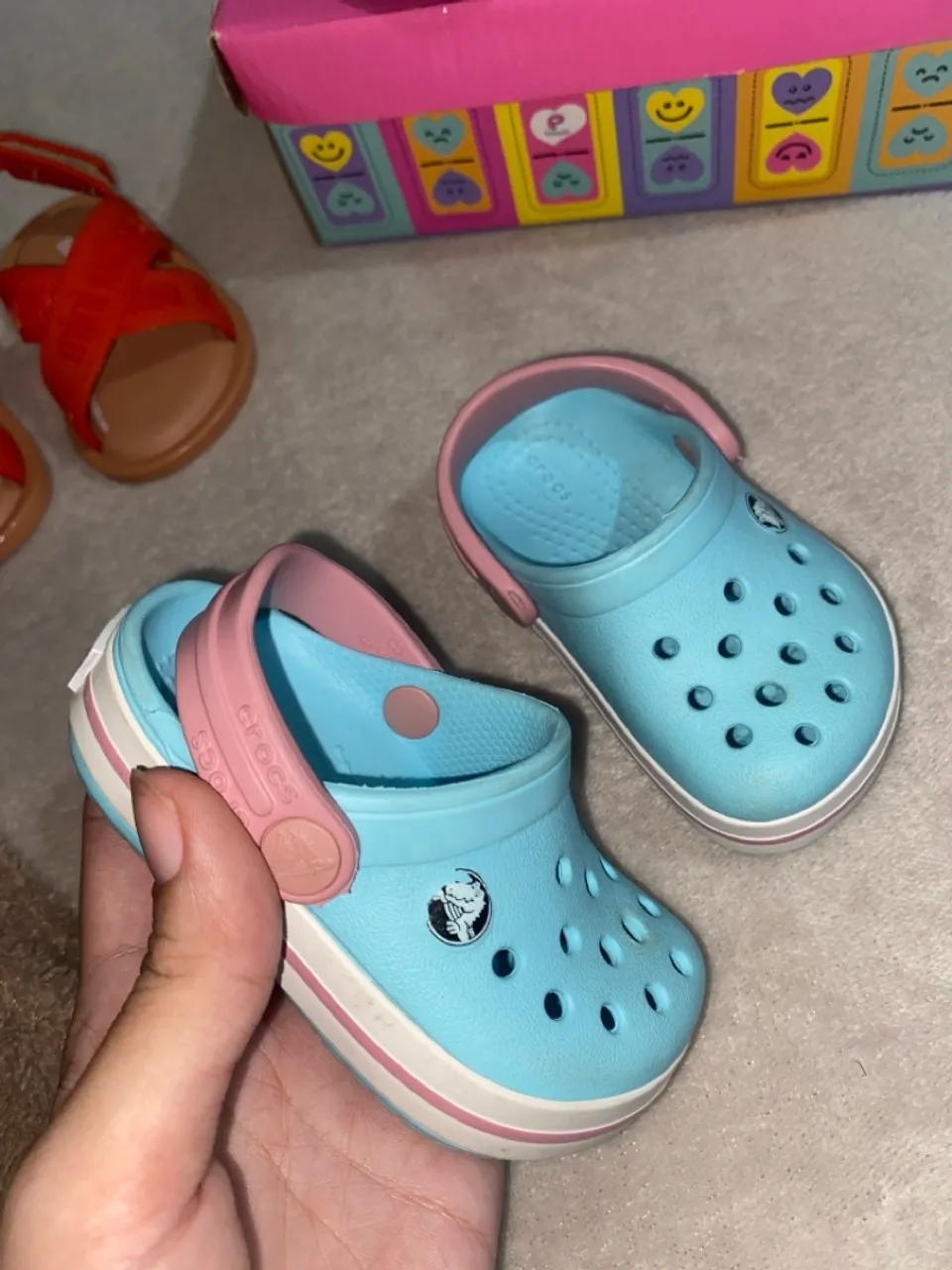 Crocs Infantil Azul com Rosa