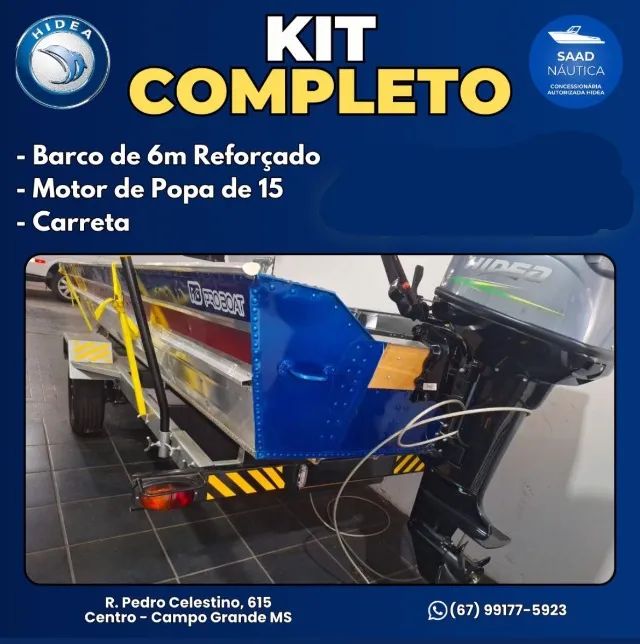 Motor de Popa Kit Barco + Carreta + Motor de Popa de 15 - 24.900 PRA VENDER - Foto 2
