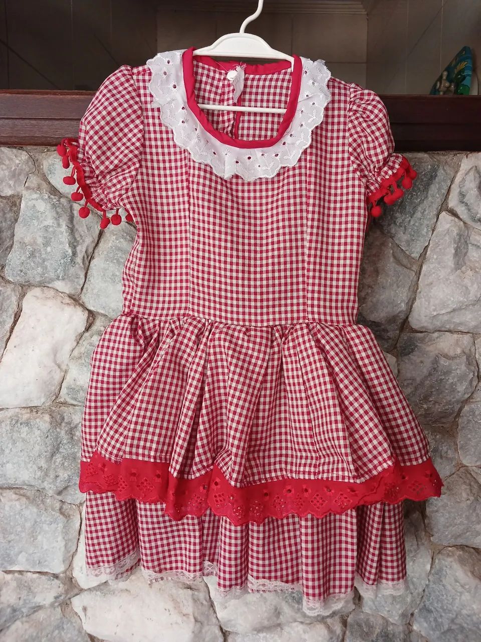 Vestido junino vermelho infantil