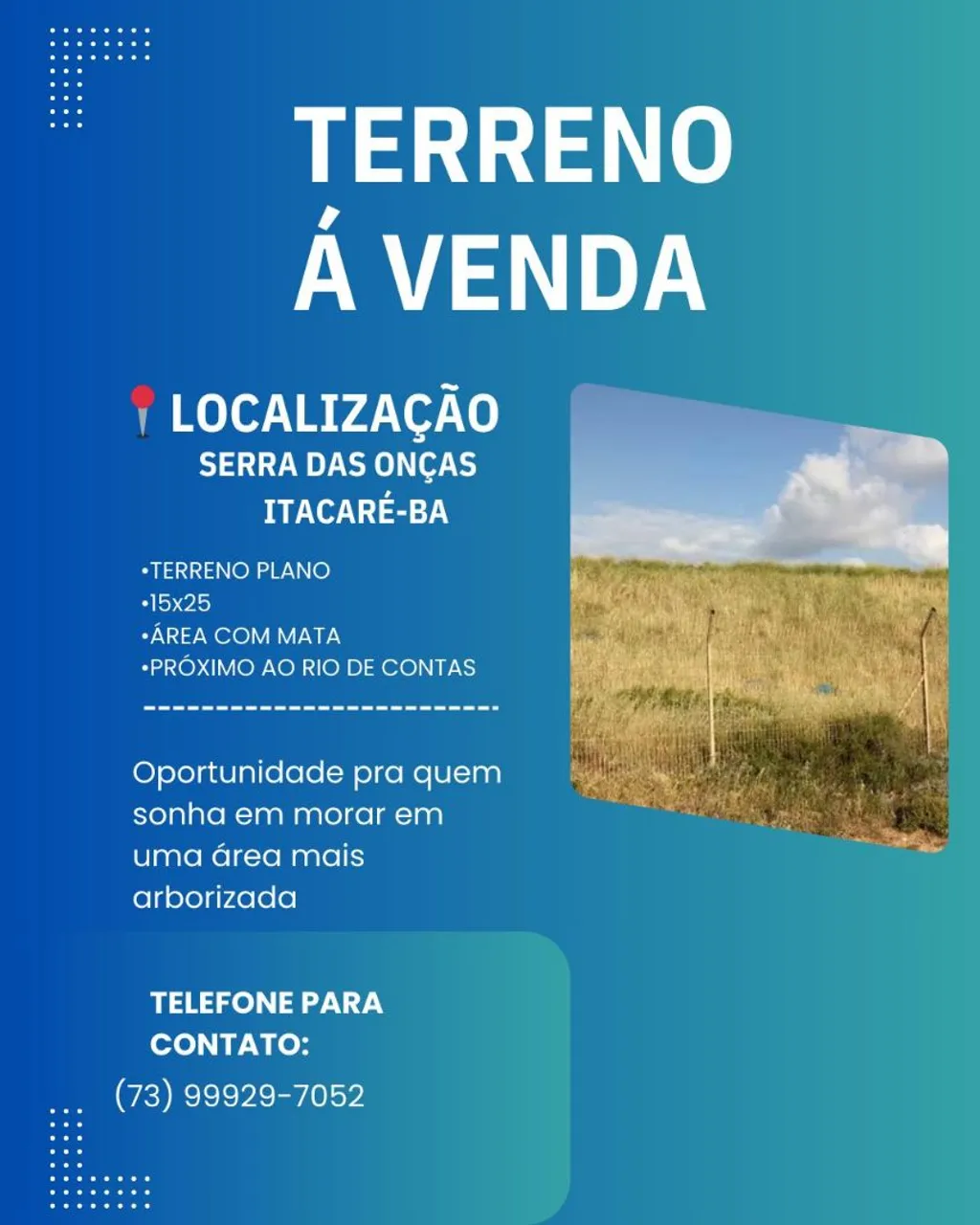 Terreno 10km de Itacare