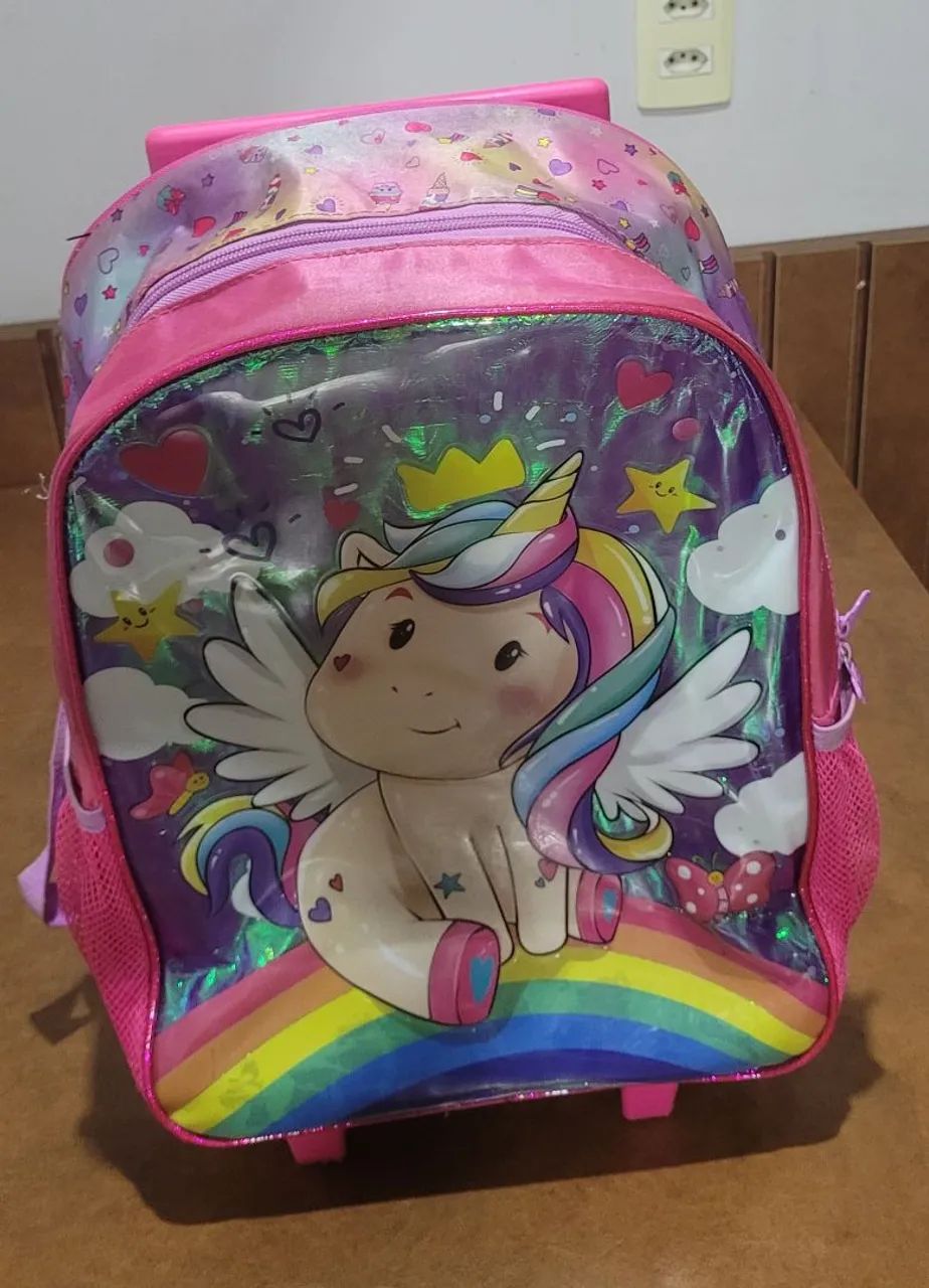 Mochila de Rodinhas Infantil Unicórnio - Foto 6