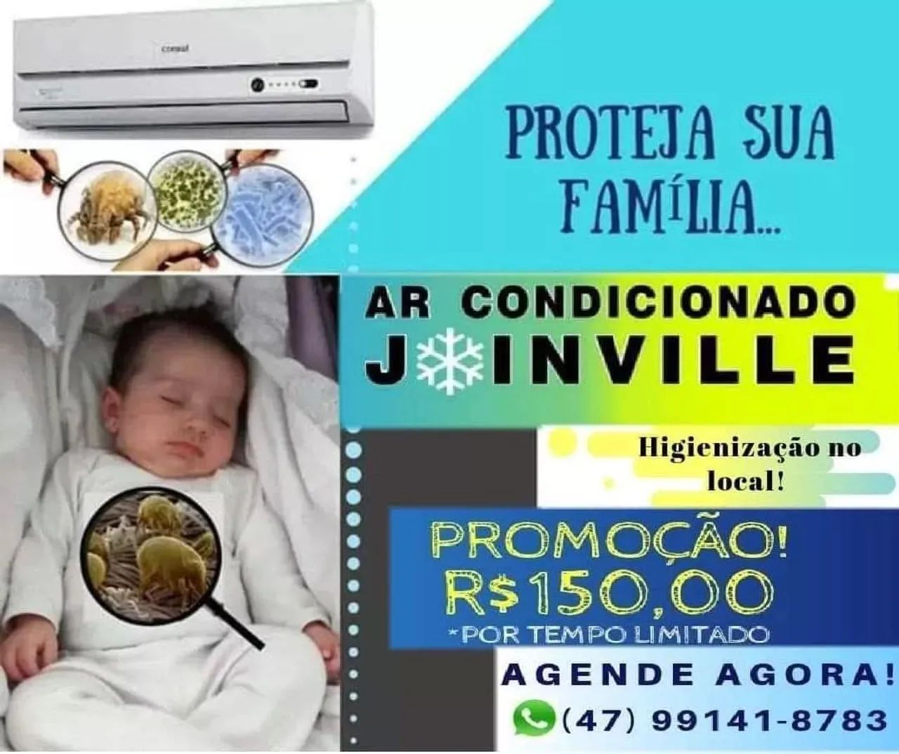 Promoção de higienização de ar condicionado 