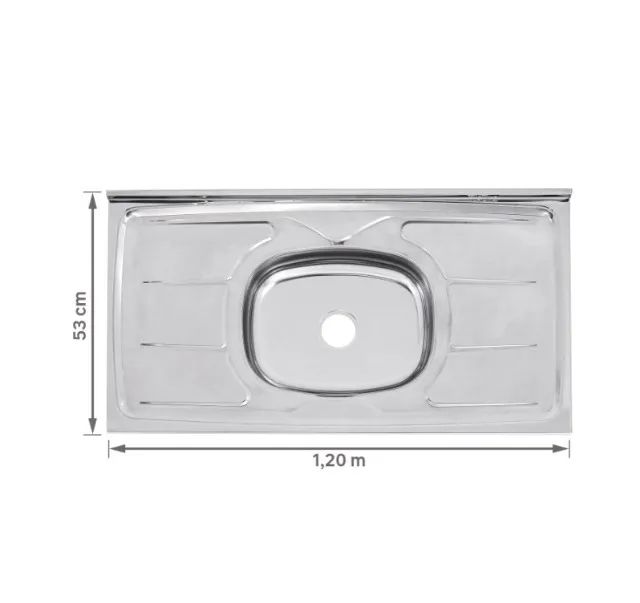 Pia de Cozinha em Inox 120cm Plus Ghelplus - Foto 2