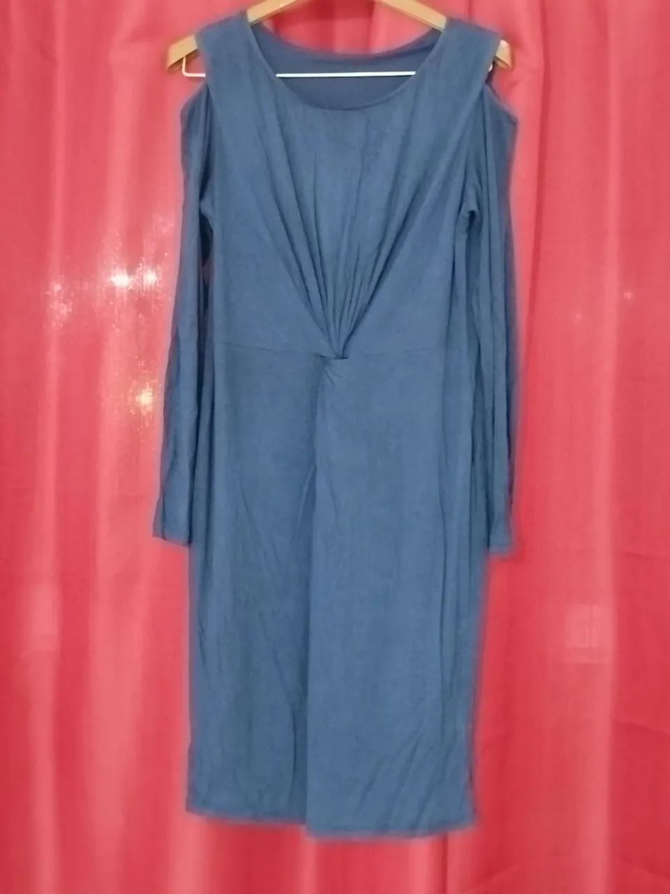 Vestido azul com detalhes no busto - Foto 3