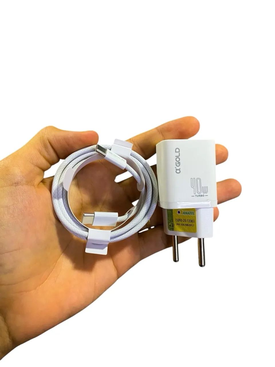 Carregador Turbo 40W AGOLD 15 Pro USB-C - Foto 3