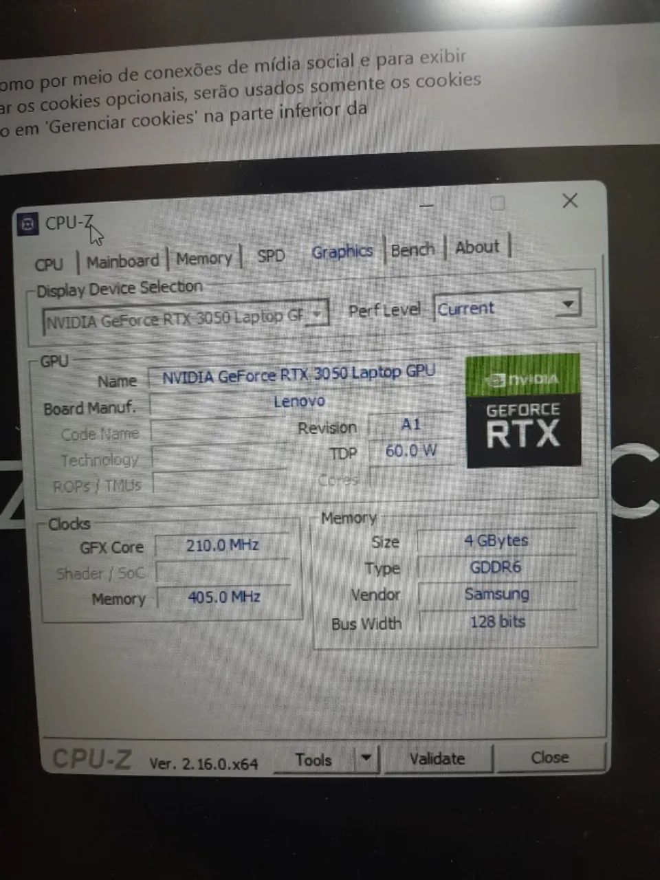 Notebook Gamer LENOVO Legion 5 - Ryzen 7/RTX 3050/32 RAM/SSD 512GB (Pouco Usado) - Foto 5