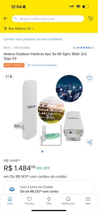 Antena Intelbras Apc 5a-90 5ghz 18dbi 2x2 Giga V3 - Nova - Foto 3