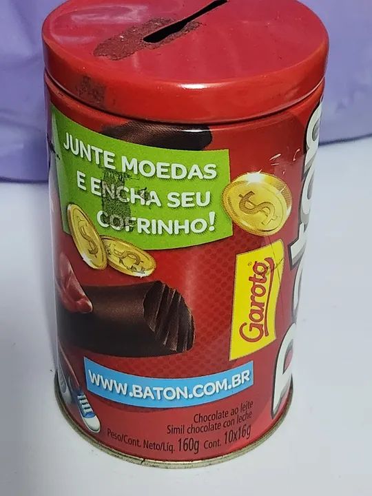 Lata Cofre cofrinho Baton Garoto