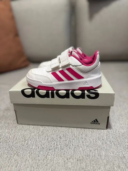 Tênis Adidas Infantil Tensaur Sport 2.0 - Tamanho 22 - Branco com Rosa - Foto 5