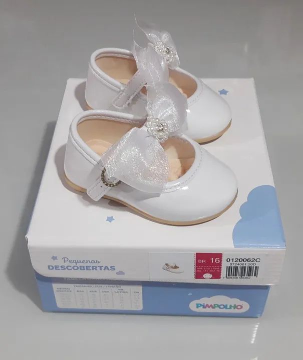 Sapatilhas Pimpolho Brancas Bebê - Novo N°16 - Foto 2