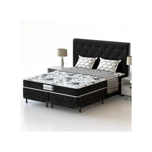 Cama Box Casal + Colchão Style 1,88m x 1,38m Molas Ensacadas