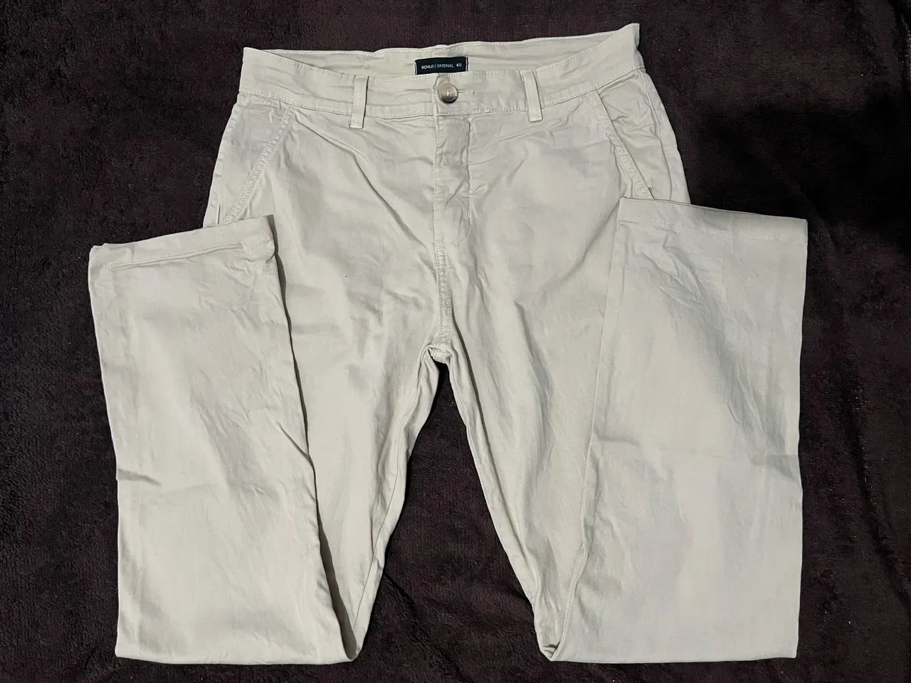 Calça slim bege masculina - Foto 3