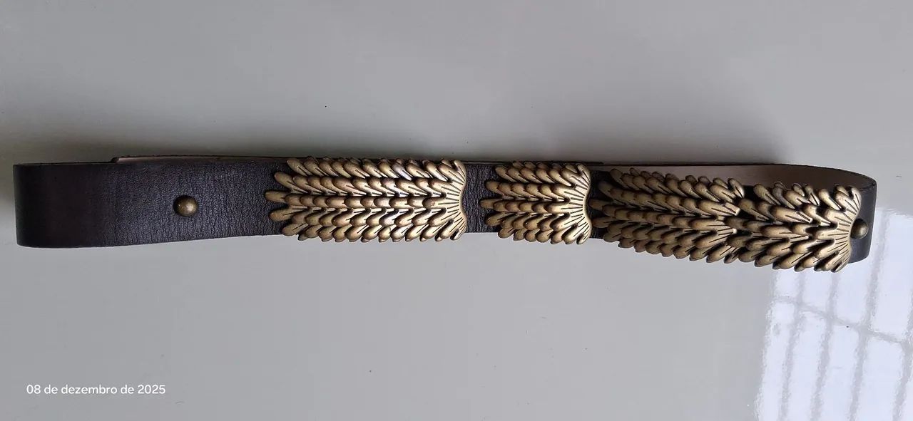 Cinto de couro e metal - Foto 3