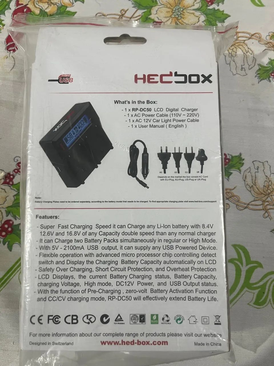 carregador de bateria dupla Hedbox RP-DC50 NOVO - Foto 4