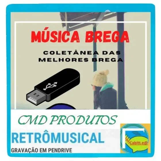 Pen drive 8gb com Músicas = Playlist Música Brega (mp3)