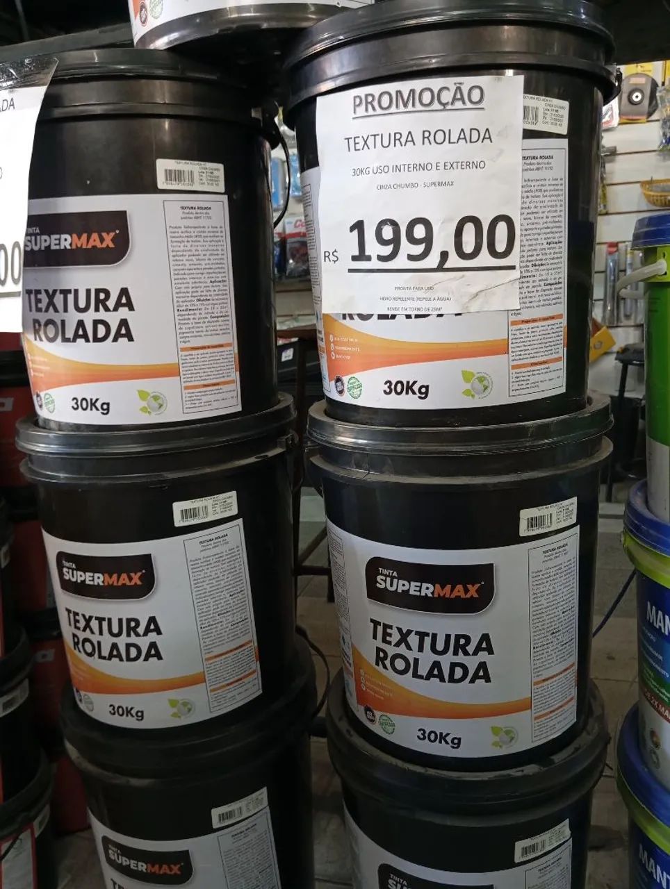 Textura Rolada Cinza Chumbo 30kg R$199,00un - Foto 2