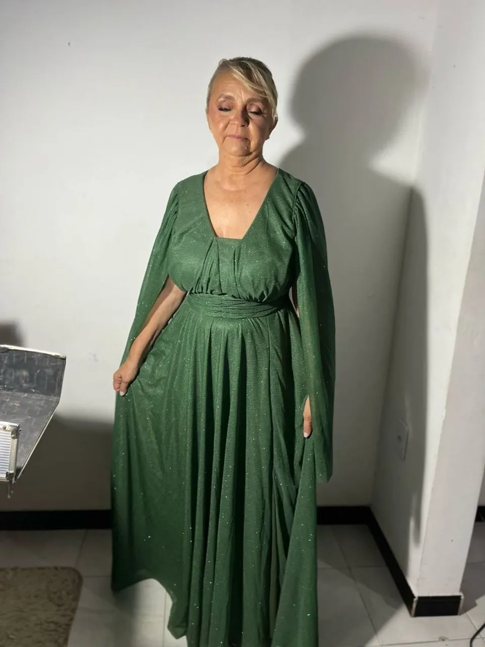 Vestido de festa verde elegante