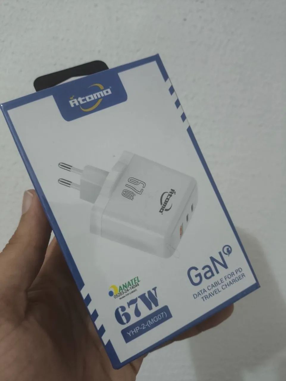 Carregador Atomo 67W GaN tipo C USB-C Novo!