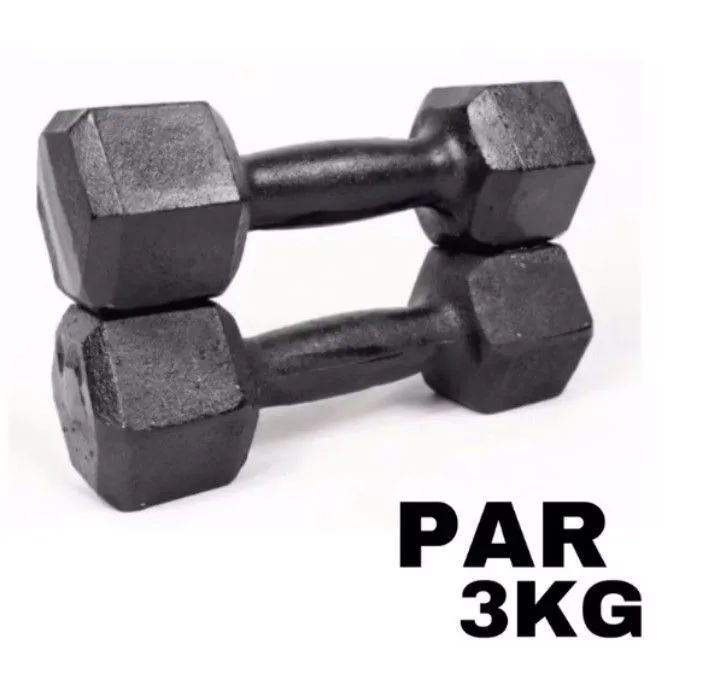 PAR HALTER SEXTAVADO FERRO FUNDIDO 3 Kg - Foto 2